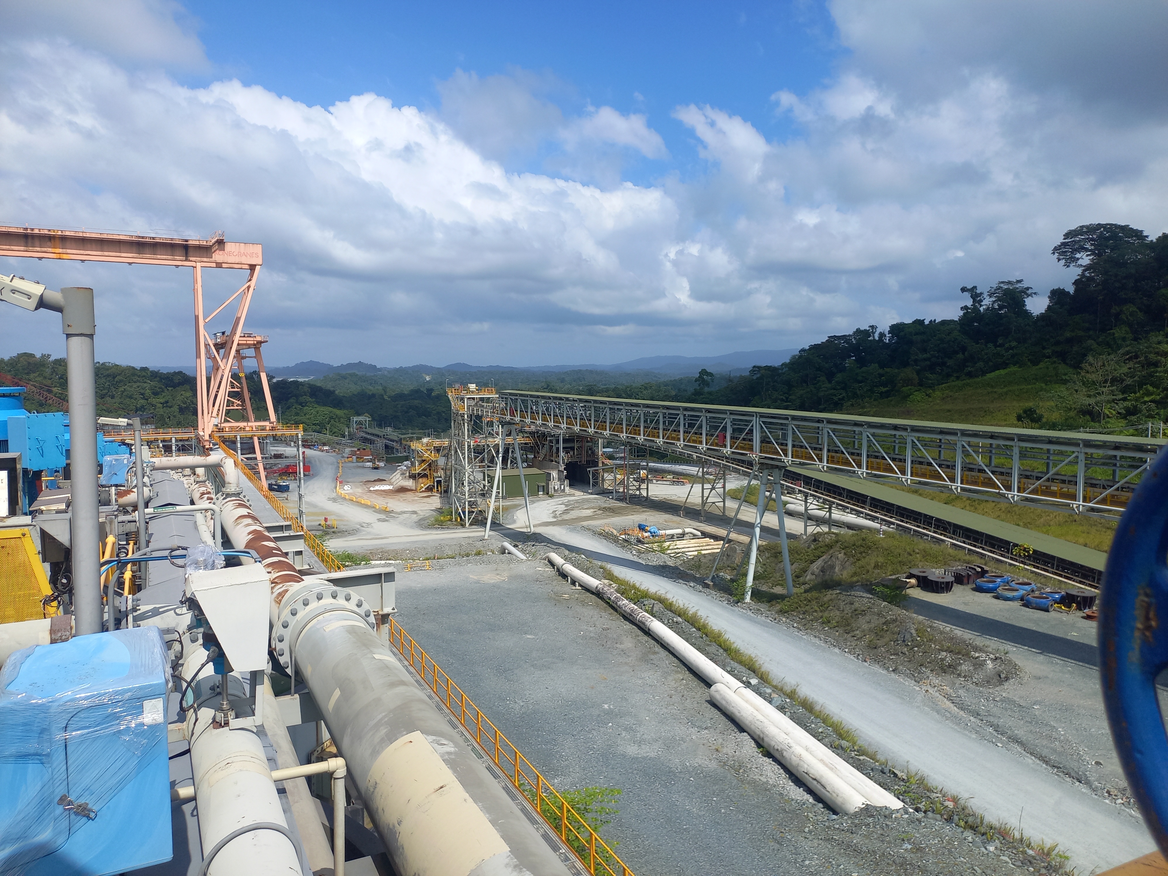 Mining equipment and infrastructure at the Cobre Panama site.
