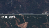 Satellite view of deforestation at Alamos Gold's operations at Kazdaği (2019)