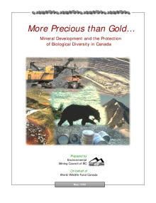 More Precious Than Gold: Mineral Development and the Protection of Biological Diversity in Canada